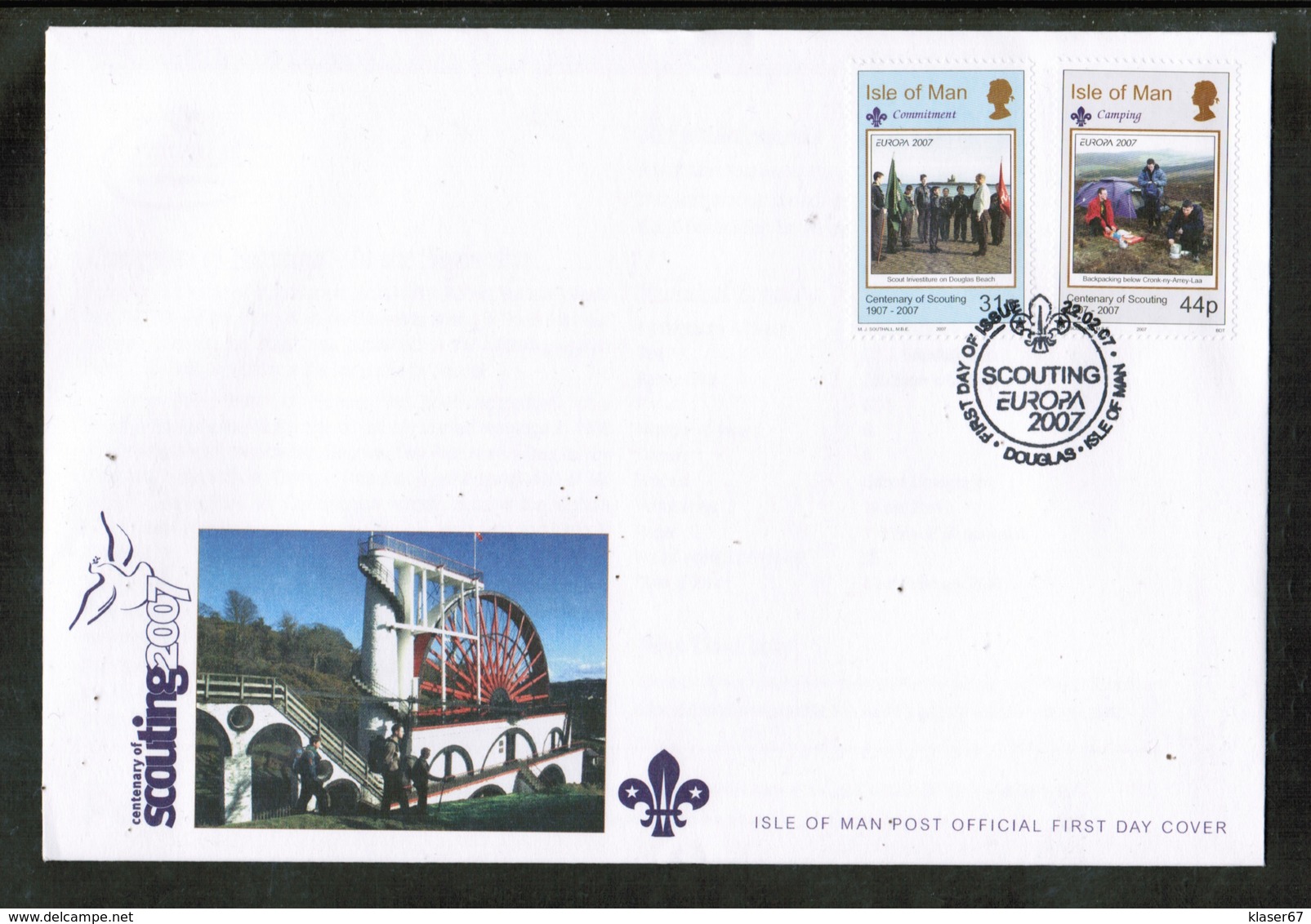 CEPT 2007 IM MI 1344-45 ISLE OF MAN FDC - 2007