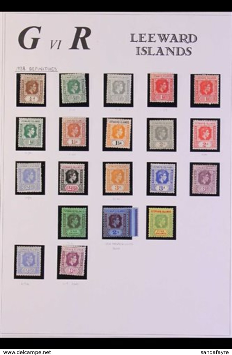 \Y 1938-52 FINE MINT KGVI DEFINITIVES\Y Includes The Set Of 17 From ½d To 5s With A Few Shade/perf Variants, Plus Three  - Leeward  Islands