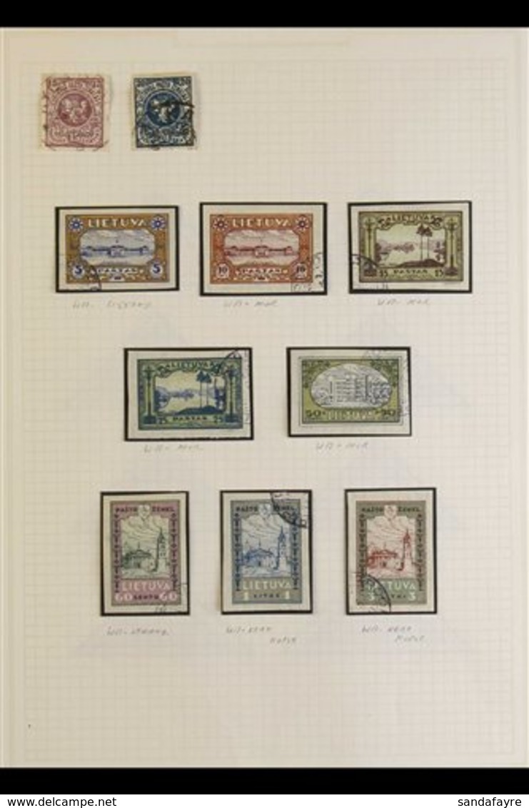 \Y 1920-1939 USED IMPERFORATE COLLECTION\Y An attractive Collection On Album Pages That Includes 1920-21 Issues Incl 15s - Lituanie