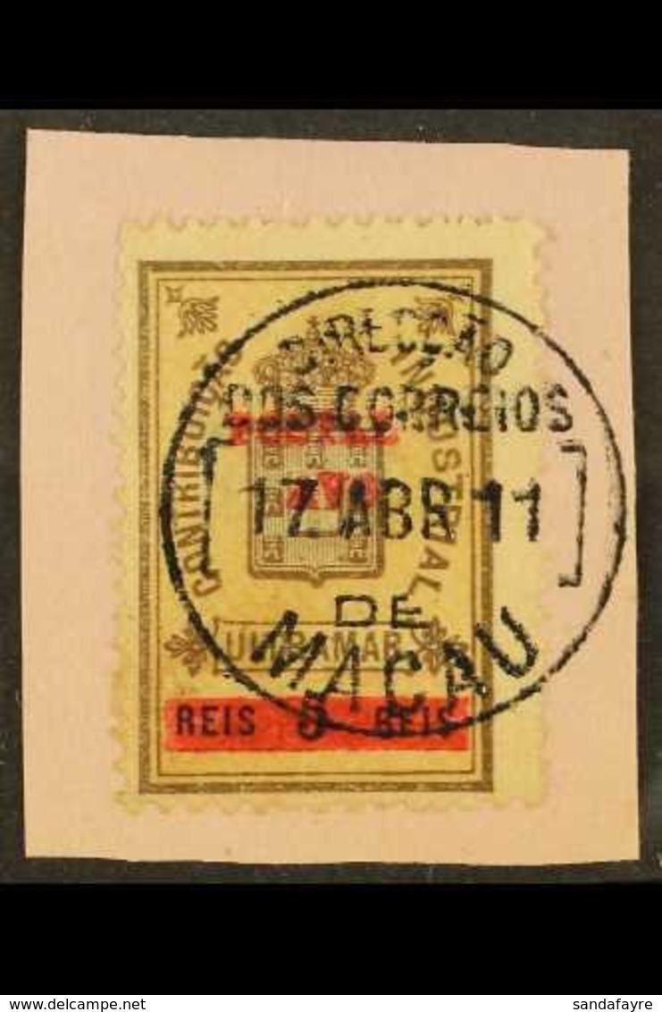 \Y 1911\Y 1a On 5r Brown, Yellow And Black Postal Fiscal, Variety "Numeral 1 Missing", SG 204b, Very Fine Used On Piece. - Other & Unclassified