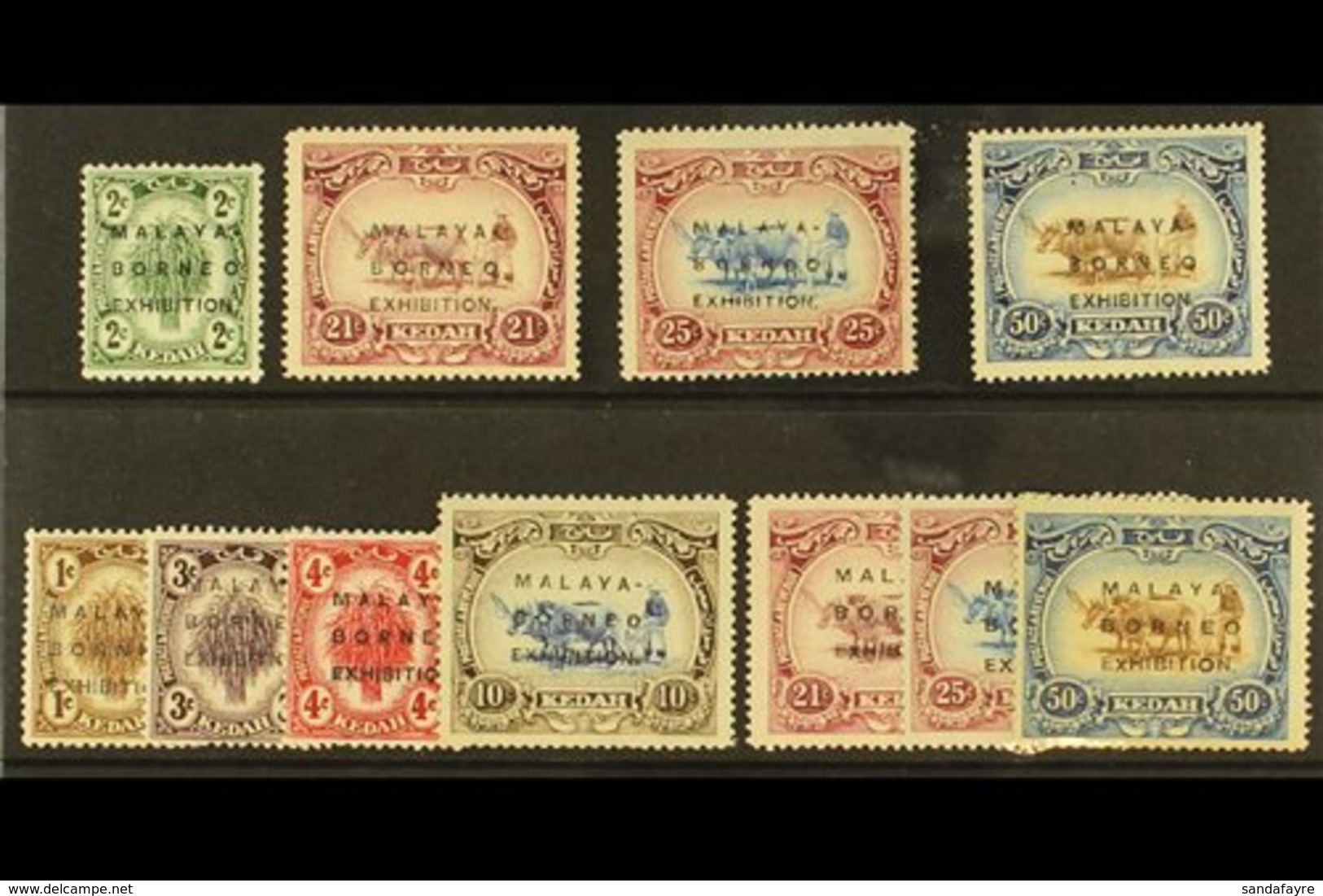 \Y KEDAH\Y 1922 Malaya - Borneo Exhibition Set Complete, SG 41/51, Very Fine Mint. (11 Stamps) For More Images, Please V - Straits Settlements