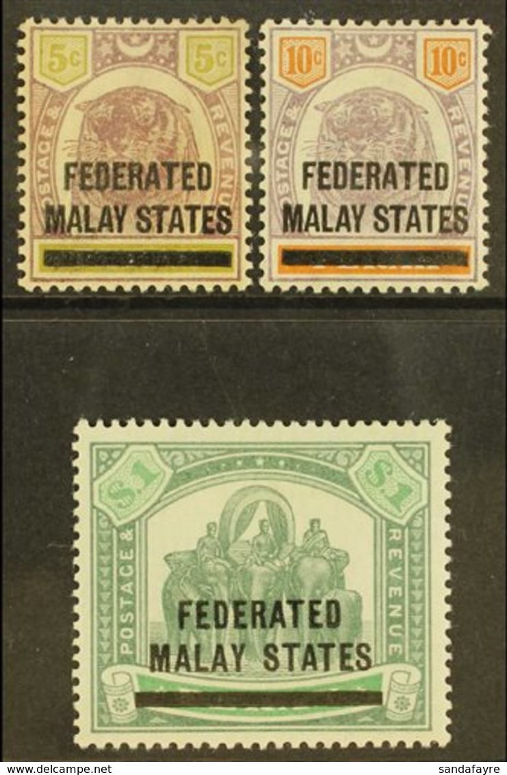 \Y FEDERATED STATES\Y 1900 5c To $1 Ovpts On Stamps Of Perak, SG 9/11, Very Fine Mint. (3 Stamps) For More Images, Pleas - Other & Unclassified