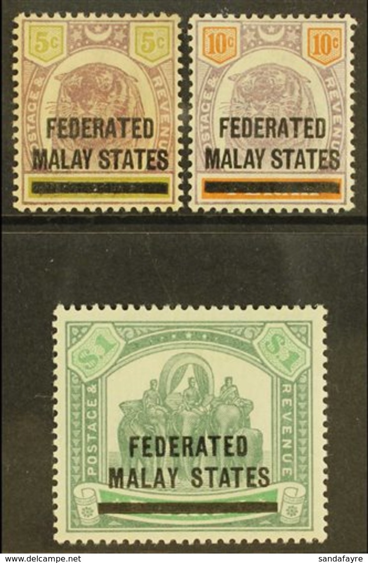 \Y FEDERATED STATES\Y 1900 5c To $1 Ovpts On Stamps Of Perak, SG 9/11, Very Fine Mint. (3 Stamps) For More Images, Pleas - Autres & Non Classés