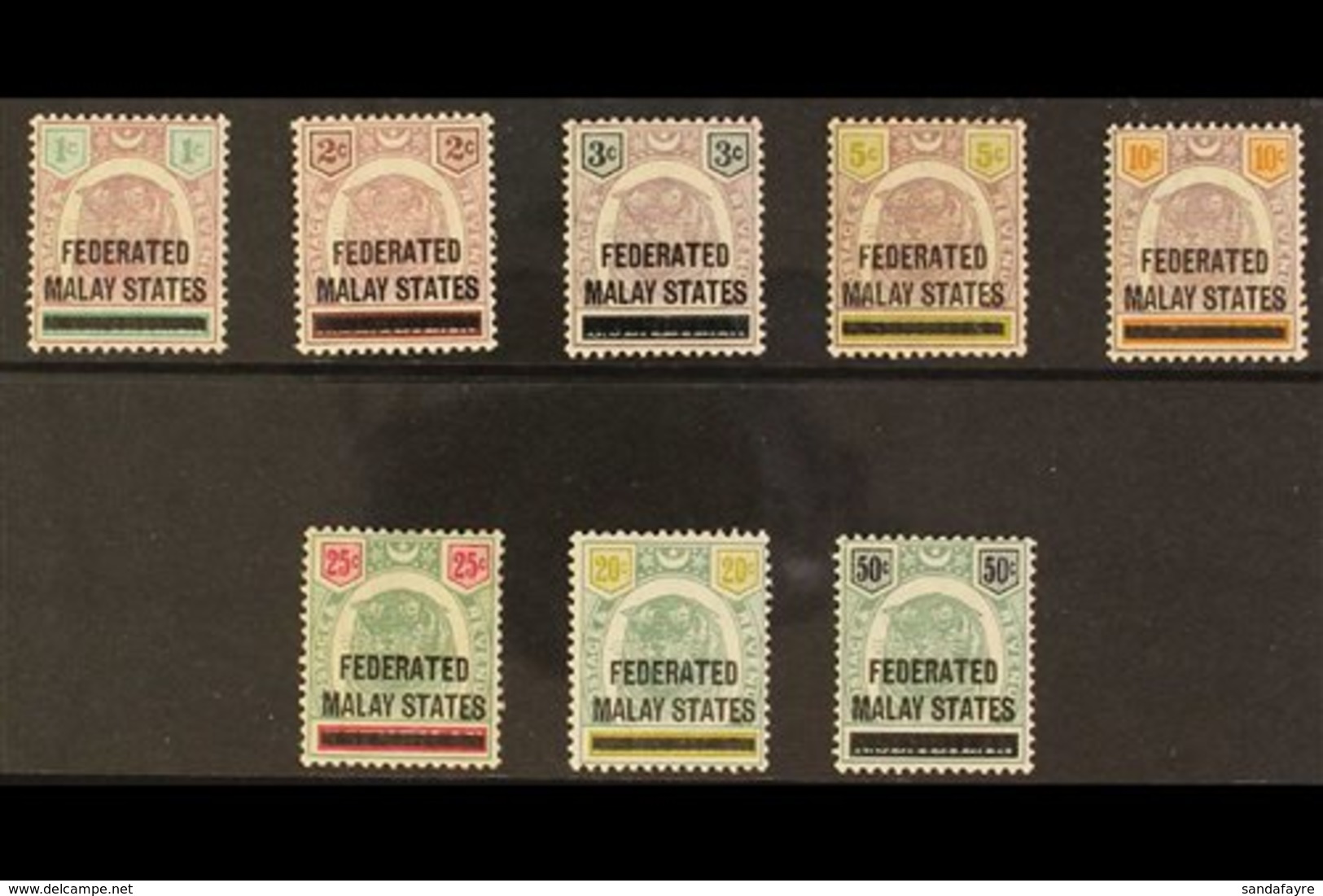 \Y FEDERATED STATES\Y 1900 1c - 50c Ovpts Complete On Stamps Of Negri Sembilan, SG 1/8, Very Fine Mint. ((8 Stamps) For  - Autres & Non Classés