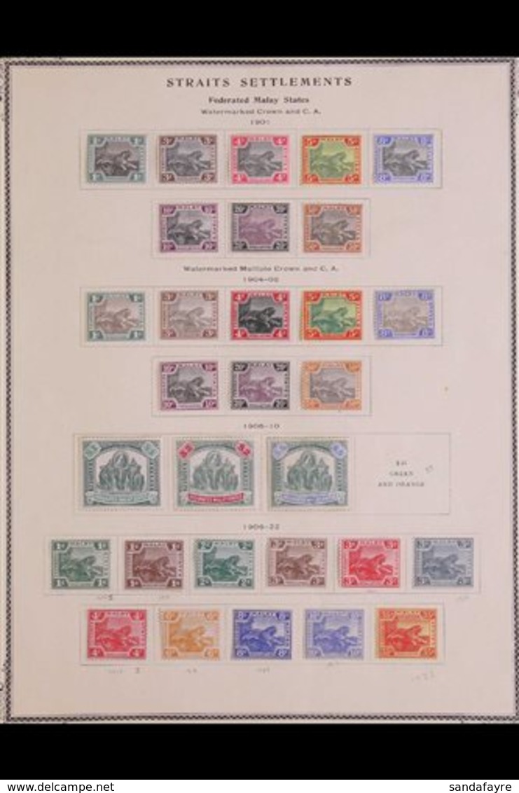 \Y FEDERATED STATES\Y 1900 - 1922 Mint Only Collection On Printed Album Pages With 1900  Wmk CA Set To 50c Complete, 190 - Sonstige & Ohne Zuordnung