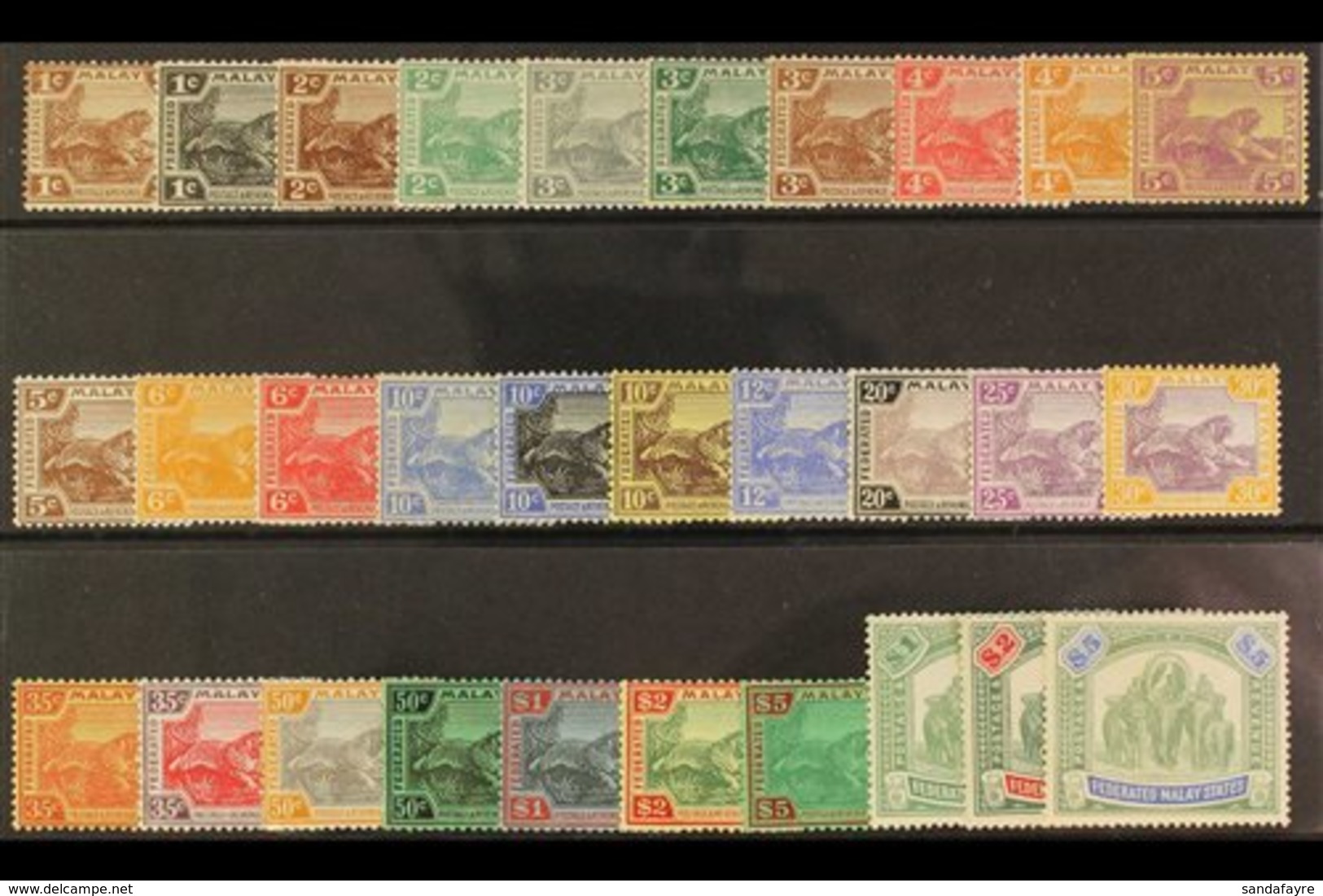 \Y FEDERATED STATES\Y 1922 - 34 Set Complete Mint To $5 (both), SG 52/81, Very Fine And Fresh Mint. (30 Stamps) For More - Autres & Non Classés