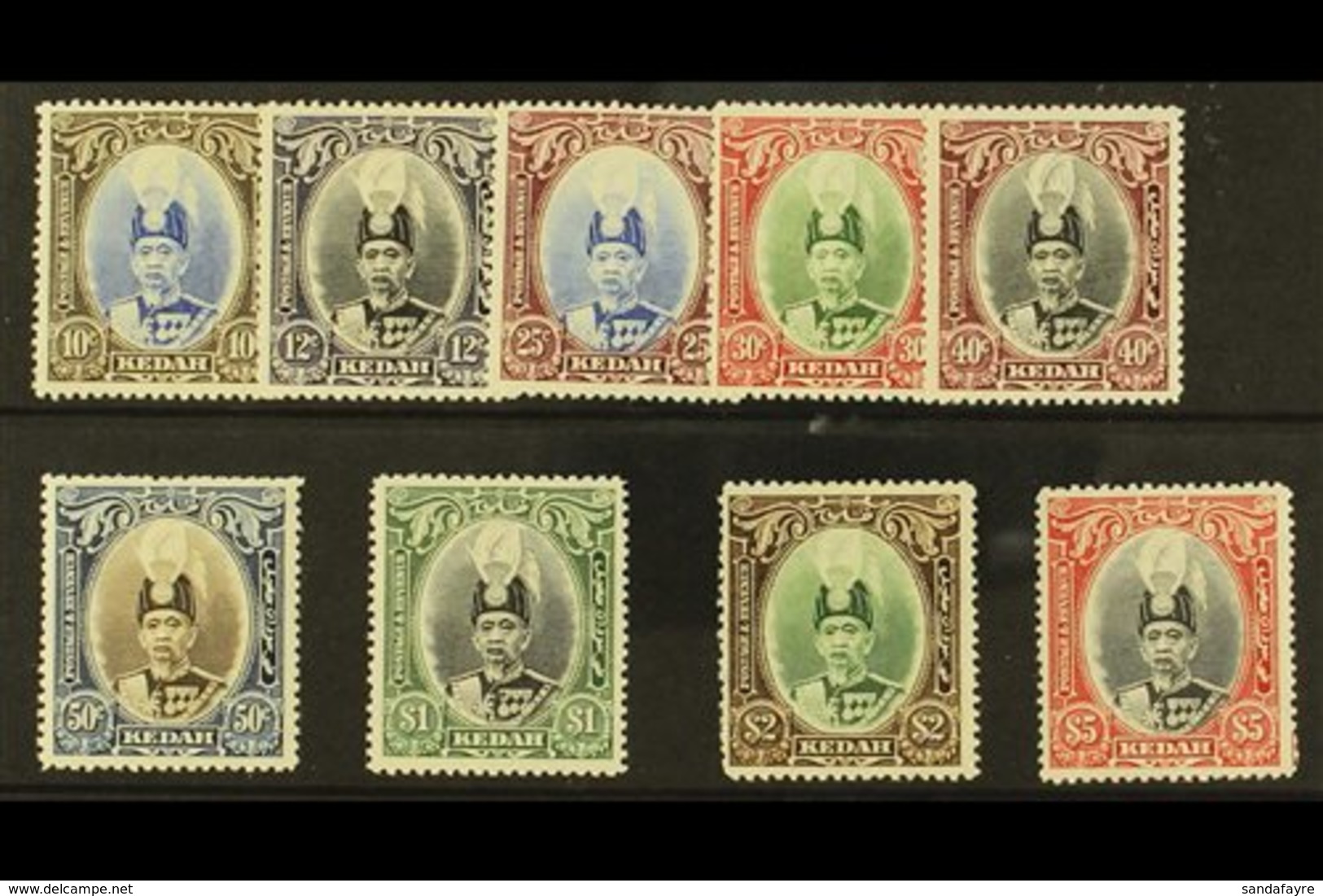 \Y KEDAH\Y 1937 Sultan Set, SG 60/68, Very Fine Mint. (9 Stamps) For More Images, Please Visit Http://www.sandafayre.com - Autres & Non Classés