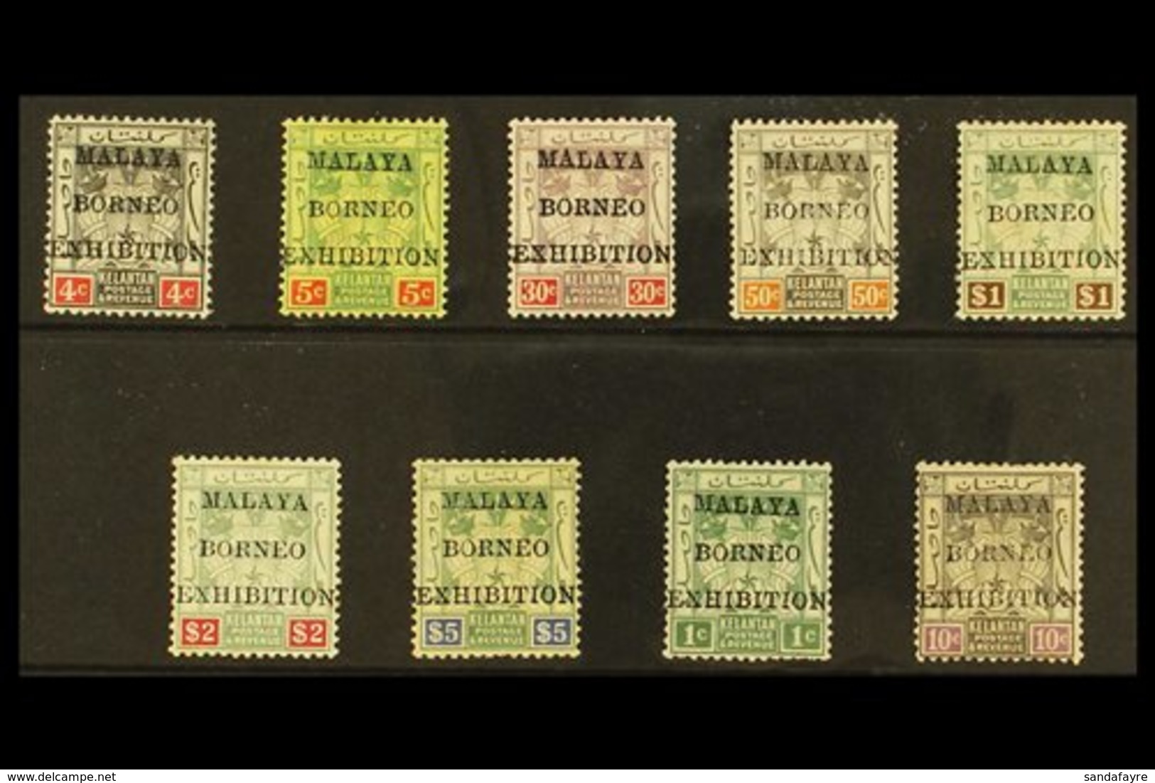 \Y KELANTAN\Y 1922 Malaya Borneo Exhibition Set Complete, SG 30/8, Fine To Very Fine Mint. (9 Stamps) For More Images, P - Other & Unclassified