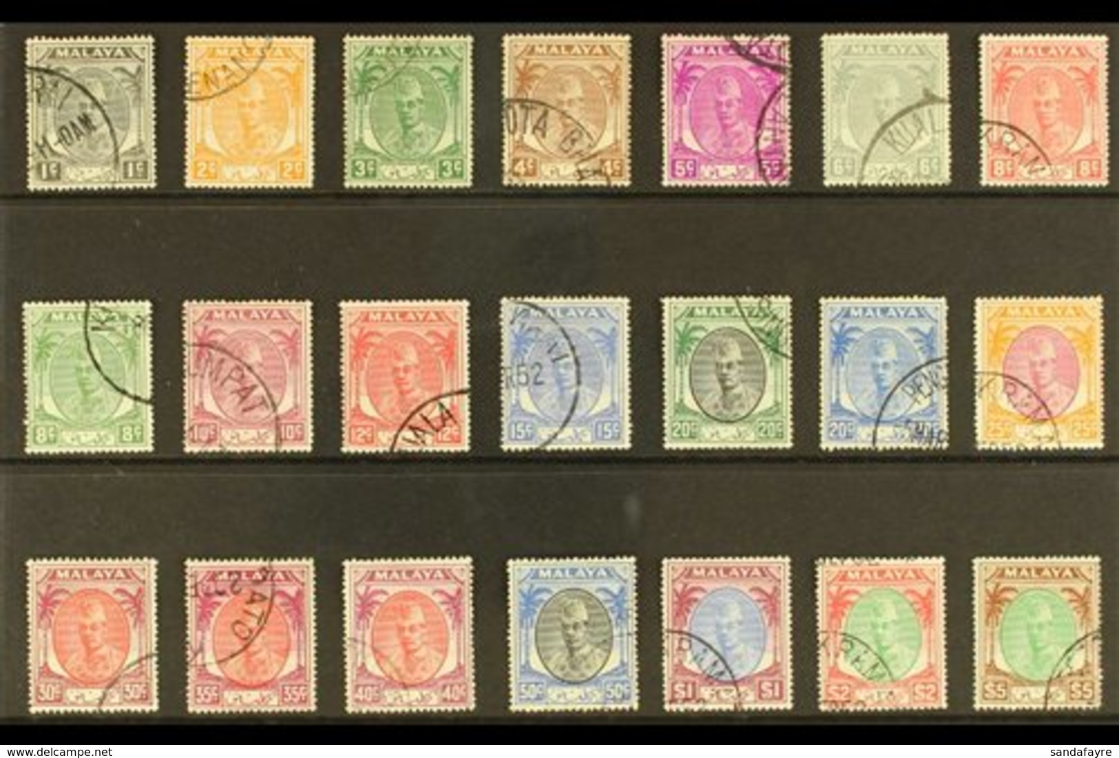 \Y KELANTAN\Y 1951-55 Sultan Complete Set, SG 61/81, Superb Cds Used, Very Fresh. (21 Stamps) For More Images, Please Vi - Other & Unclassified