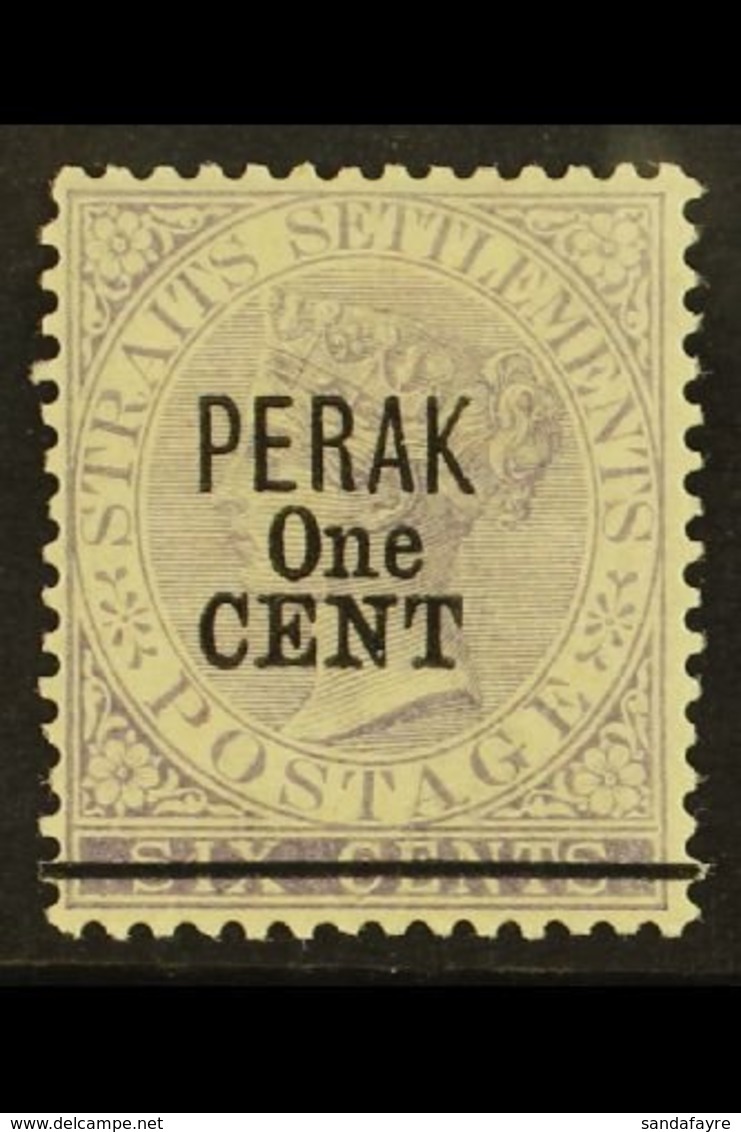 \Y PERAK\Y 1891 1c On 6c Lilac (Type 33), SG 45, Very Fine Mint. For More Images, Please Visit Http://www.sandafayre.com - Sonstige & Ohne Zuordnung