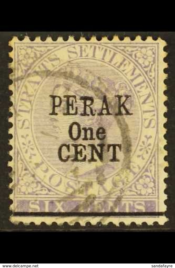 \Y PERAK\Y 1891 1c On 6c Lilac, Variety "Short R", SG 46a, Very Fine Used. For More Images, Please Visit Http://www.sand - Sonstige & Ohne Zuordnung