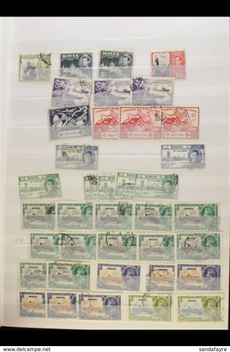 \Y 1885-1963\Y Mint And Used Assembly Arranged In A Stock Book, Includes A Used QV To KGV Range, 1935 Jubilee Used Range - Malta (...-1964)
