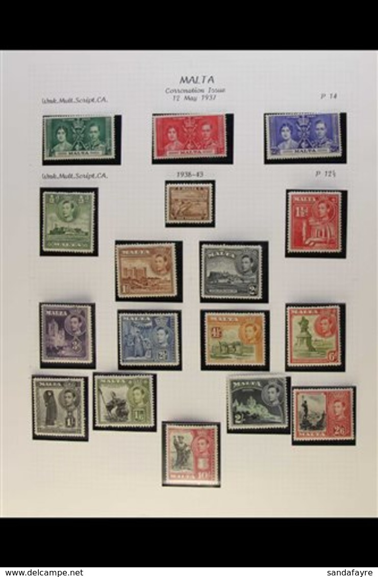 \Y 1925-53 KGVI FINE MINT COLLECTION\Y Incl. 1938-43 & 1948-53 Defins To 10s Values, 1948 RSW Set, Also 1925 Postage Due - Malta (...-1964)