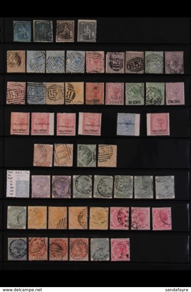 \Y 1859-2000s MINT & USED COLLECTION / ACCUMULATION\Y On Stock Pages, Begins With A Mostly Used QV Range, 1898 Diamond J - Mauritius (...-1967)