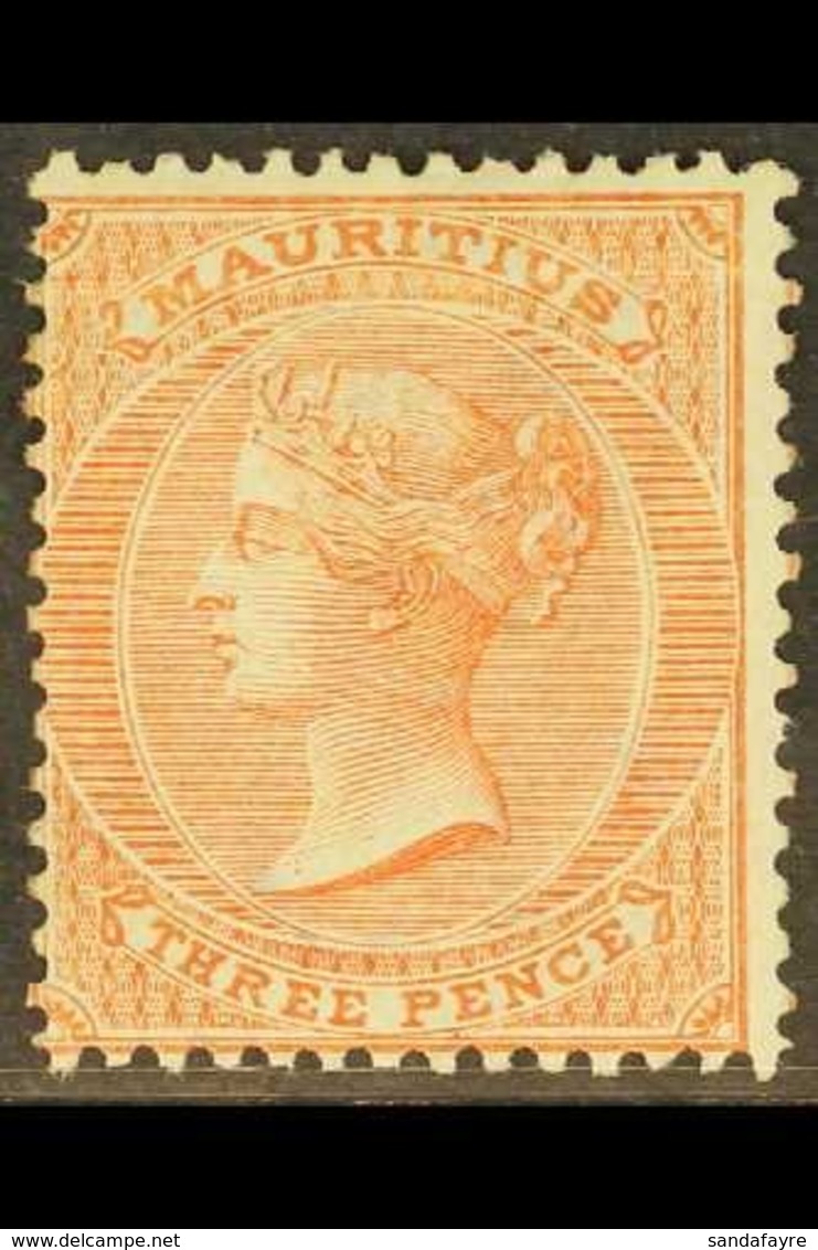 \Y 1863\Y 3d Dull Red, Wmk CC, SG 61a, Fine Mint Part Og. For More Images, Please Visit Http://www.sandafayre.com/itemde - Mauritius (...-1967)