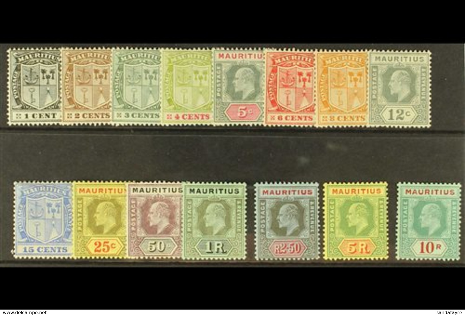 \Y 1910\Y Ed VII Set Complete, Wmk MCA, SG 181/95, Very Fine Mint. (15 Stamps) For More Images, Please Visit Http://www. - Maurice (...-1967)