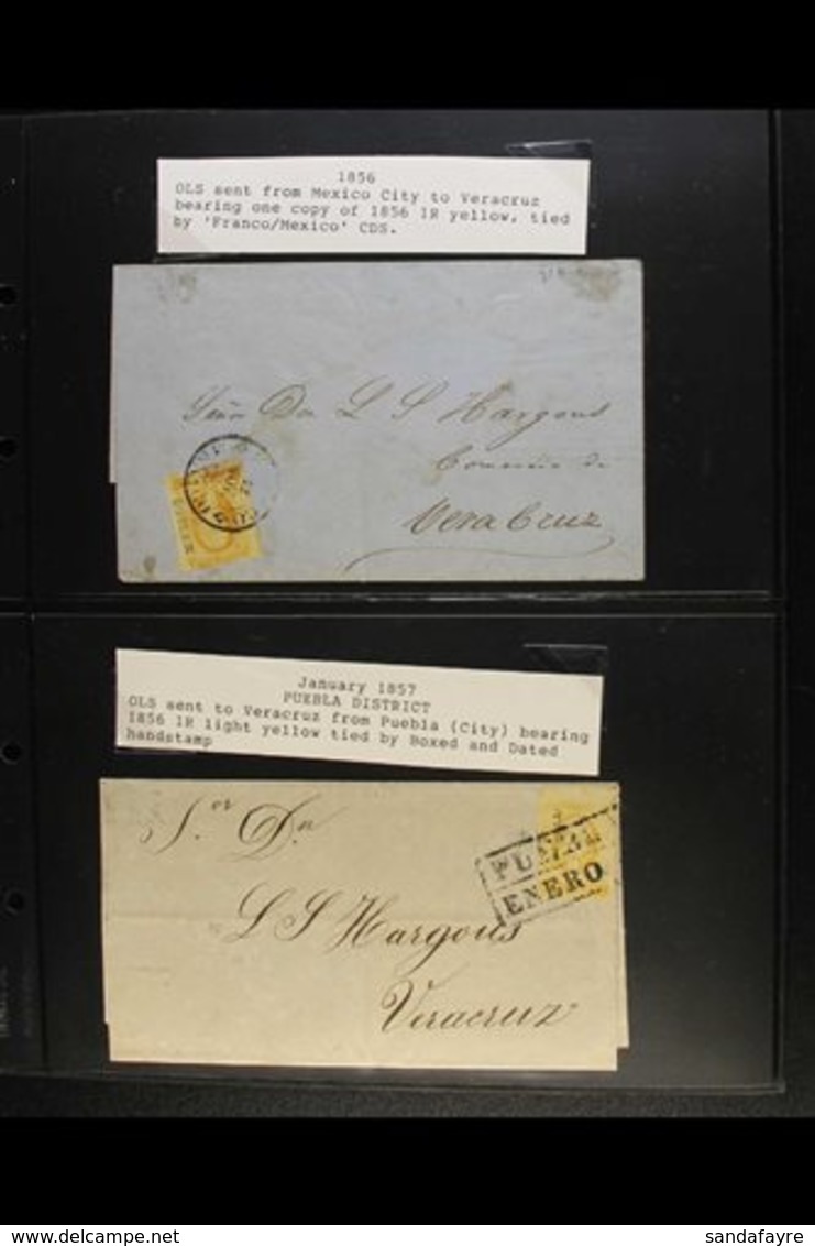 \Y 1856-1865 COVERS COLLECTION\Y All With 1856 Or 1861 Stamps. Note Several Covers Bearing 1856 1r Yellows Or 2r Greens  - Mexique