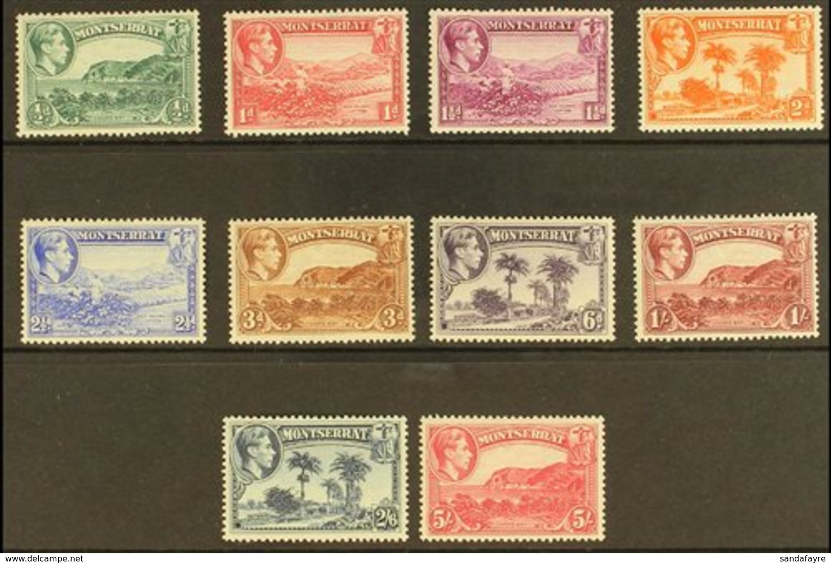 \Y 1938\Y Pictorials Original Set Perf 13, SG 101/110, Very Fine Mint, Fresh. (10 Stamps) For More Images, Please Visit  - Montserrat