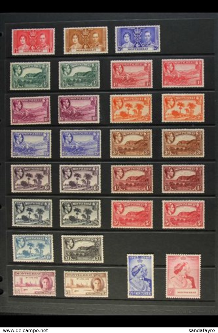 \Y KGVI PERIOD COMPLETE VERY FINE MINT\Y 1937-1951 Complete Basic Run, SG 98/135, Including All Of The 1938-48 Definitiv - Montserrat