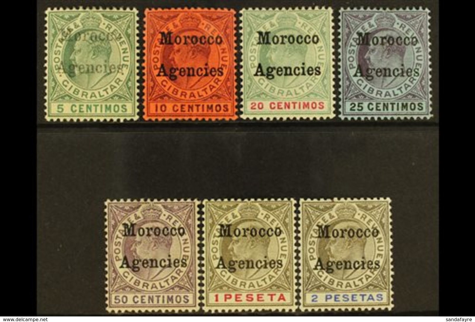 \Y 1903-05\Y Overprints On Gibraltar Complete Set, SG 17/23, Fine Mint. (7 Stamps) For More Images, Please Visit Http:// - Other & Unclassified