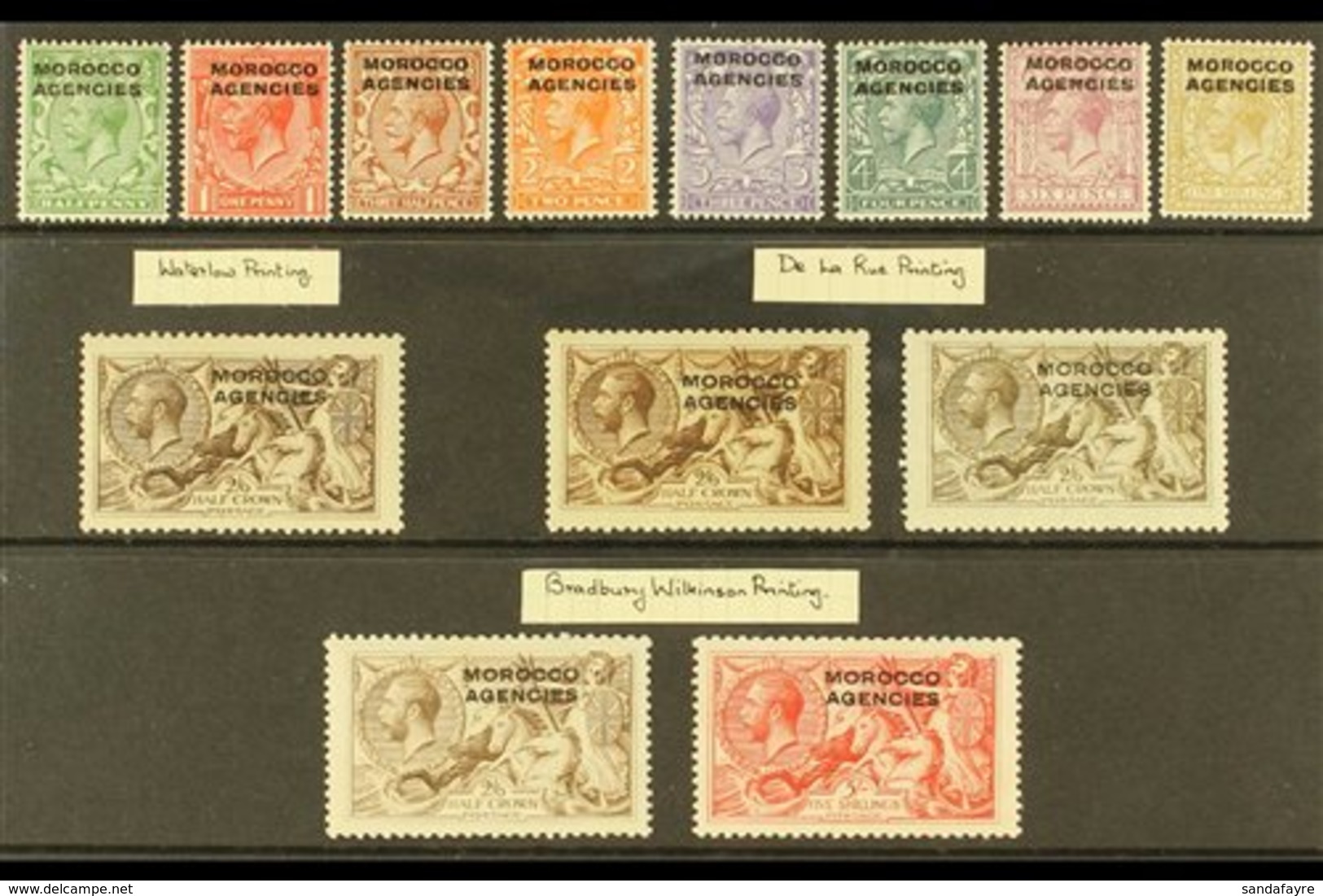 \Y BRITISH CURRENCY\Y 1914-31 Complete Set From ½d To 5s, SG 42/54, Including All Four 2s6d Printings/shades, I.e. Water - Autres & Non Classés