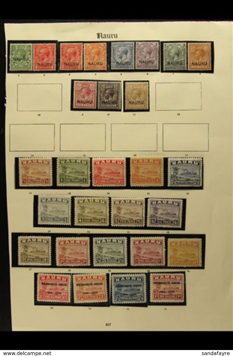 \Y 1916-1935 MINT COLLECTION\Y In Hingeless Mounts On A Page, Inc 1916-23 Opts Most Vals To 1s, 1924-48 Set Mostly Shiny - Nauru