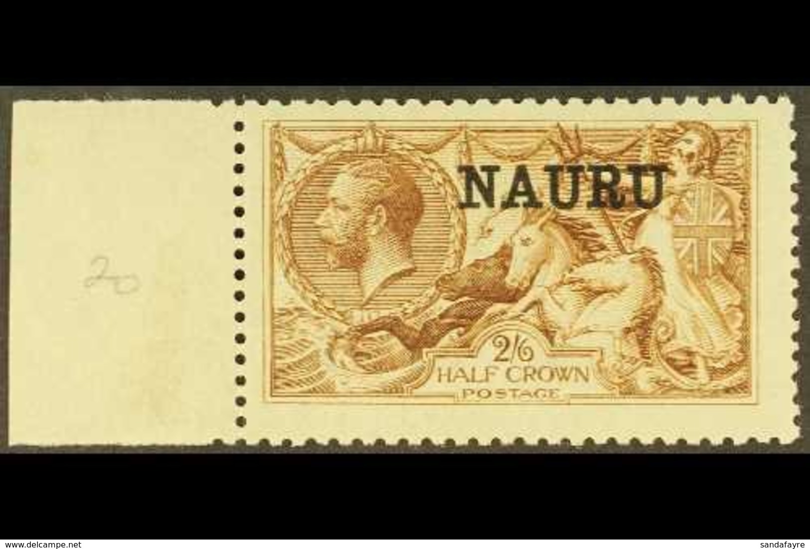 \Y 1916-22\Y 2s6d Yellow-brown Seahorse, De La Rue Printing, SG 20, Never Hinged Mint. For More Images, Please Visit Htt - Nauru