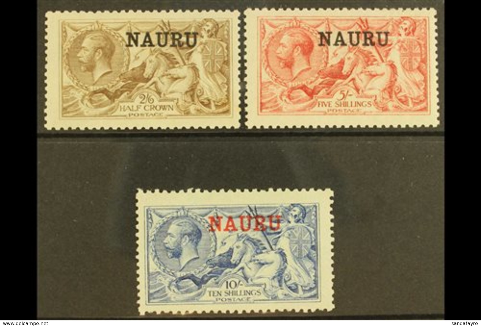 \Y 1916-23\Y De La Rue Seahorse High Values Set, SG 21/23, Mint, The 2s6d With Feint Tone Spot On The 2s6d Gum But A Fre - Nauru