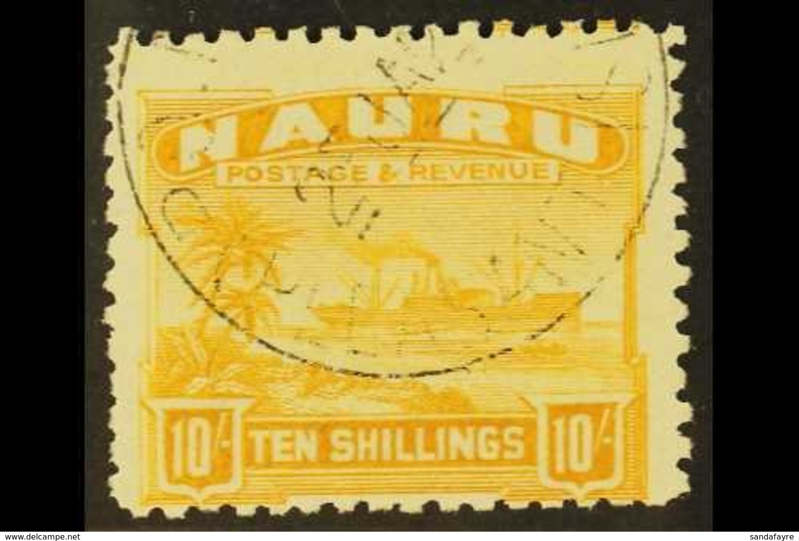 \Y 1924-48\Y 10s Yellow On Greyish Paper, SG 39A, Fine Cds Used For More Images, Please Visit Http://www.sandafayre.com/ - Nauru