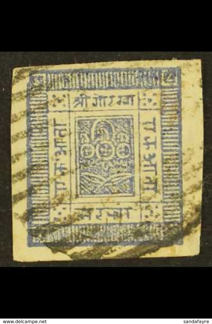 \Y 1881-85\Y 1a Ultramarine, Imperf On White Wove Paper (SG 4, Scott 4, Hellrigl 4), Position 3 Showing Dented Corner At - Nepal