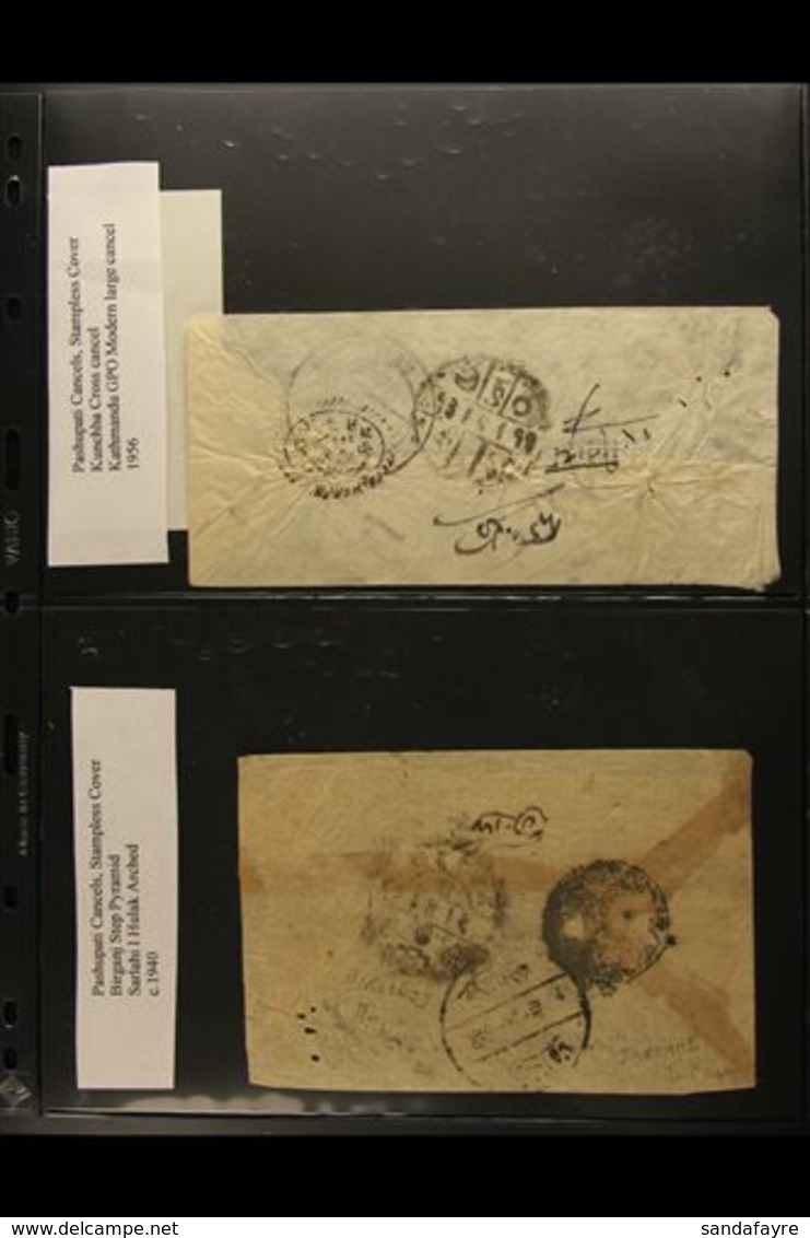 \Y 1920's-1950's NATIVE STAMPLESS COVERS.\Y An Interesting Collection Of Stampless Covers Addressed In Nepali, Showing V - Nepal