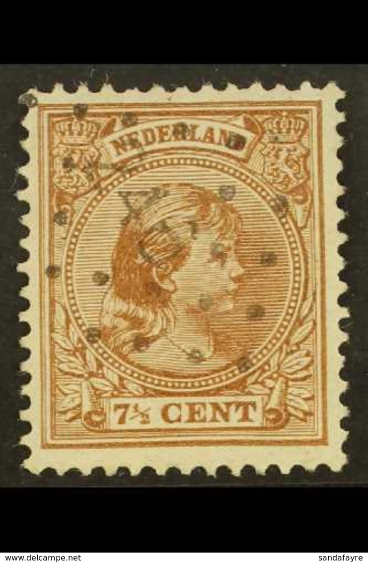 \Y 1891-94\Y 7½c Brown Queen (SG 149a, NVPH 36), Fine Used With Scarce "246" (BORCULO) Numeral Cancel, Fresh & Rare. For - Other & Unclassified