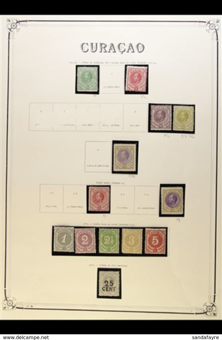 \Y CURACAO\Y 1873-1948 FINE MINT COLLECTION On Pages, All Different, Inc 1873-89 To 2½g (x2 Different Perfs, Some No Gum - Other & Unclassified