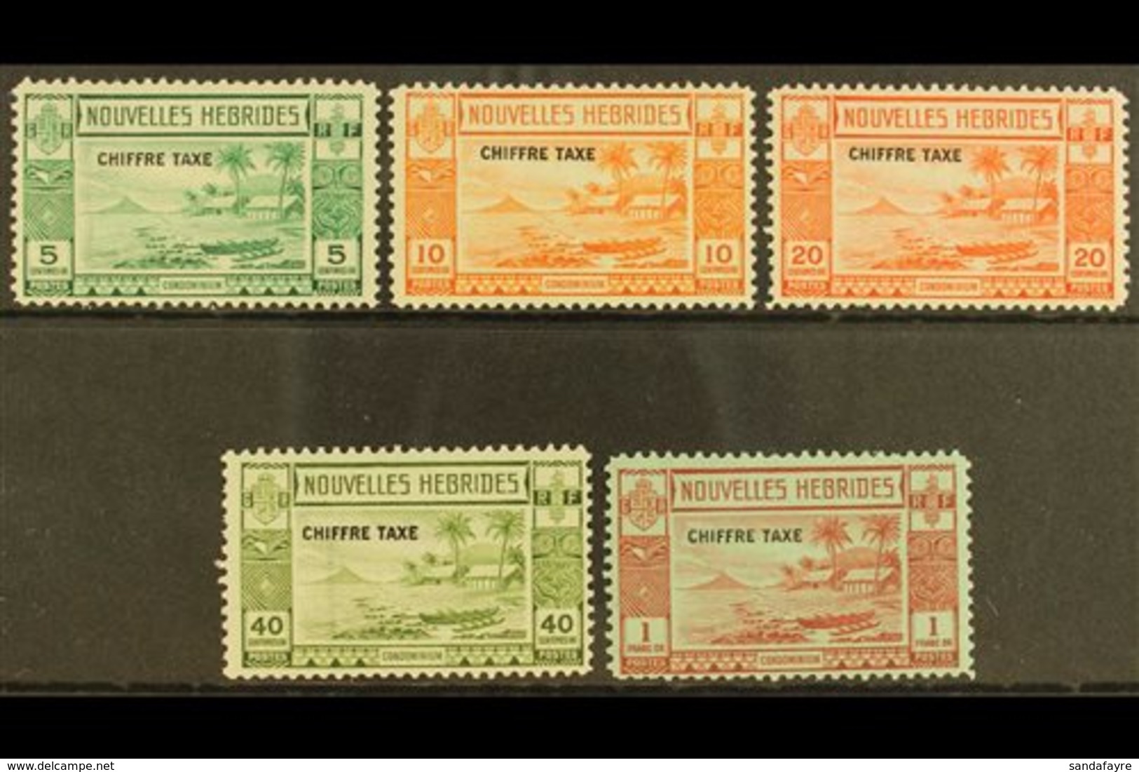 \Y FRENCH\Y POSTAGE DUE 1938 Complete Set, SG FD65/FD69, Fine Mint. (5 Stamps) For More Images, Please Visit Http://www. - Other & Unclassified