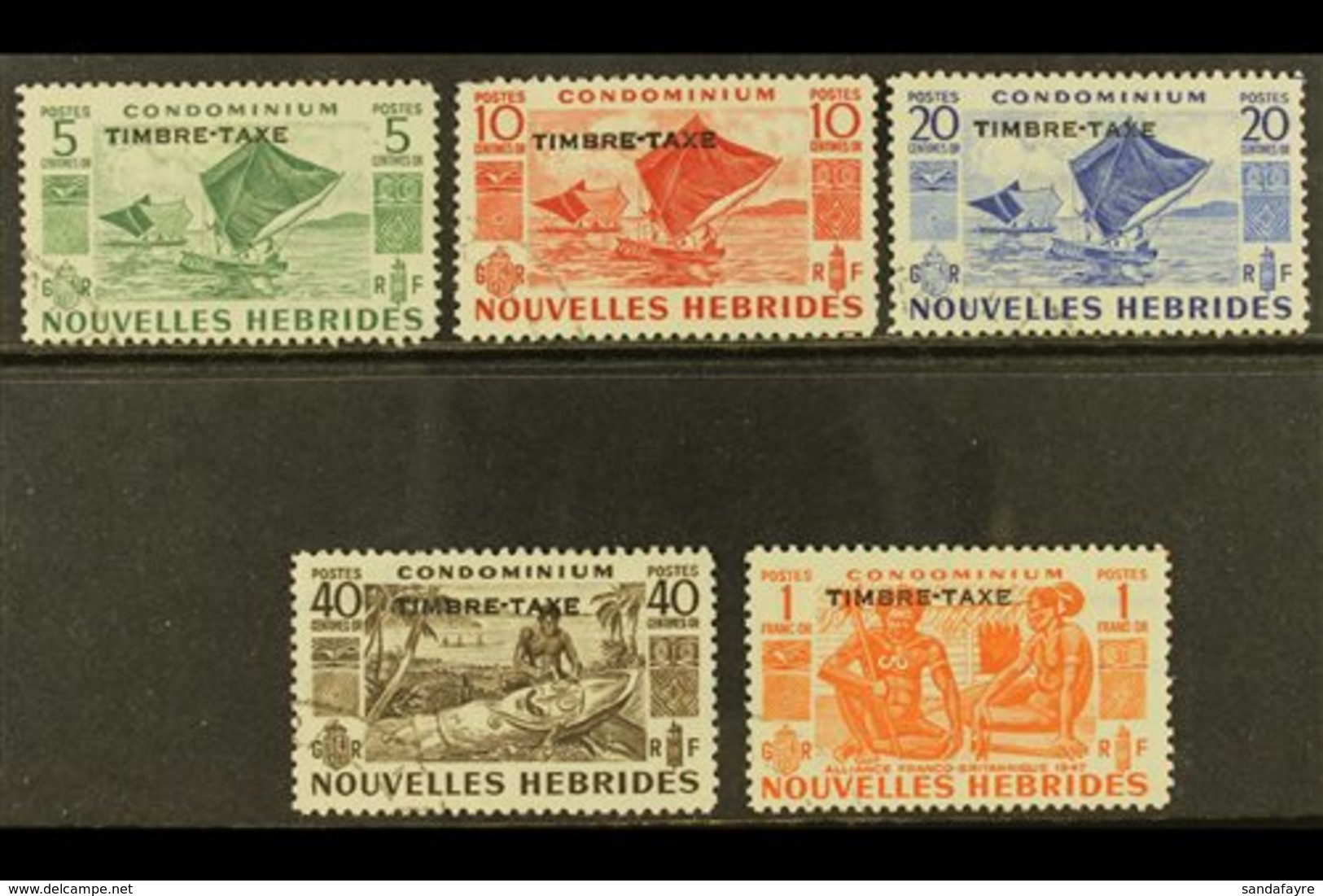 \Y FRENCH\Y POSTAGE DUES 1953 Overprints Complete Set, SG FD92/96, Very Fine Cds Used, Fresh. (5 Stamps) For More Images - Autres & Non Classés