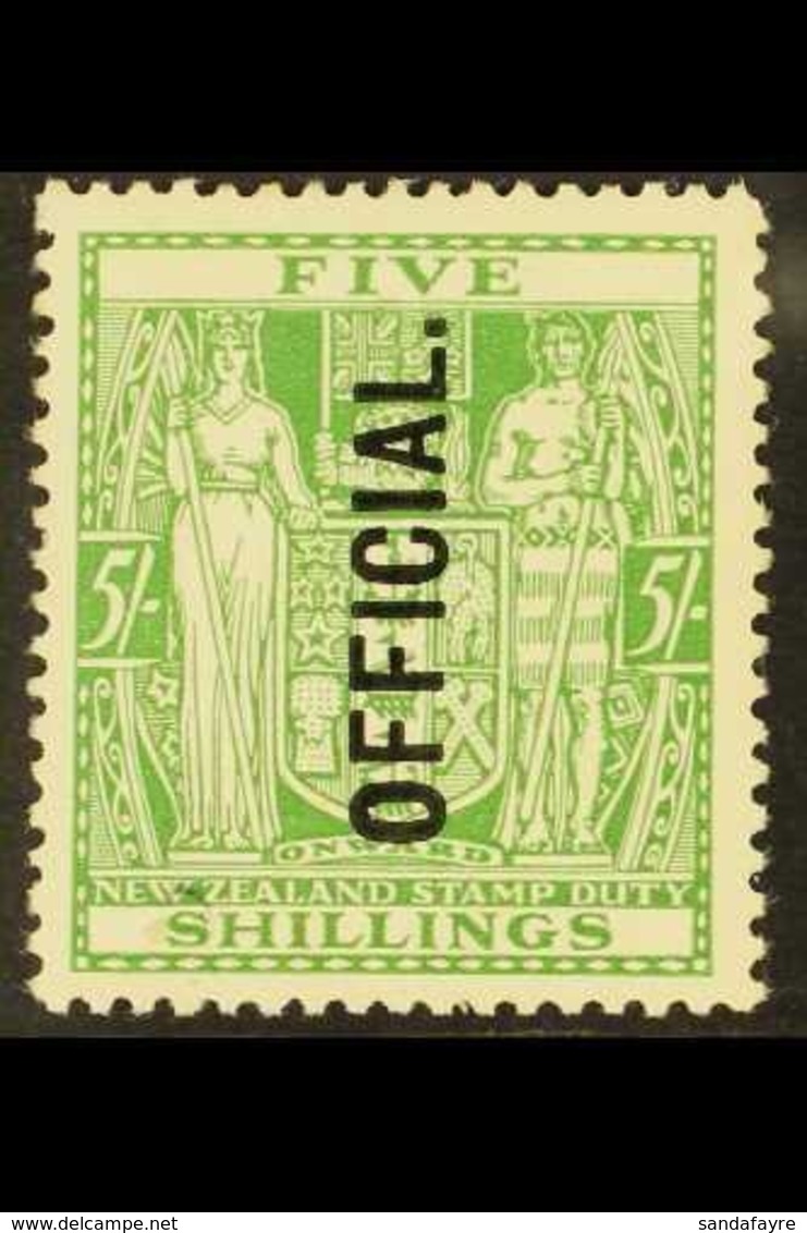 \Y OFFICIAL\Y 1927-33 5s Green With "OFFICIAL"  Overprint Reading Vertically Upwards, SG O113, Fine Mint. For More Image - Other & Unclassified