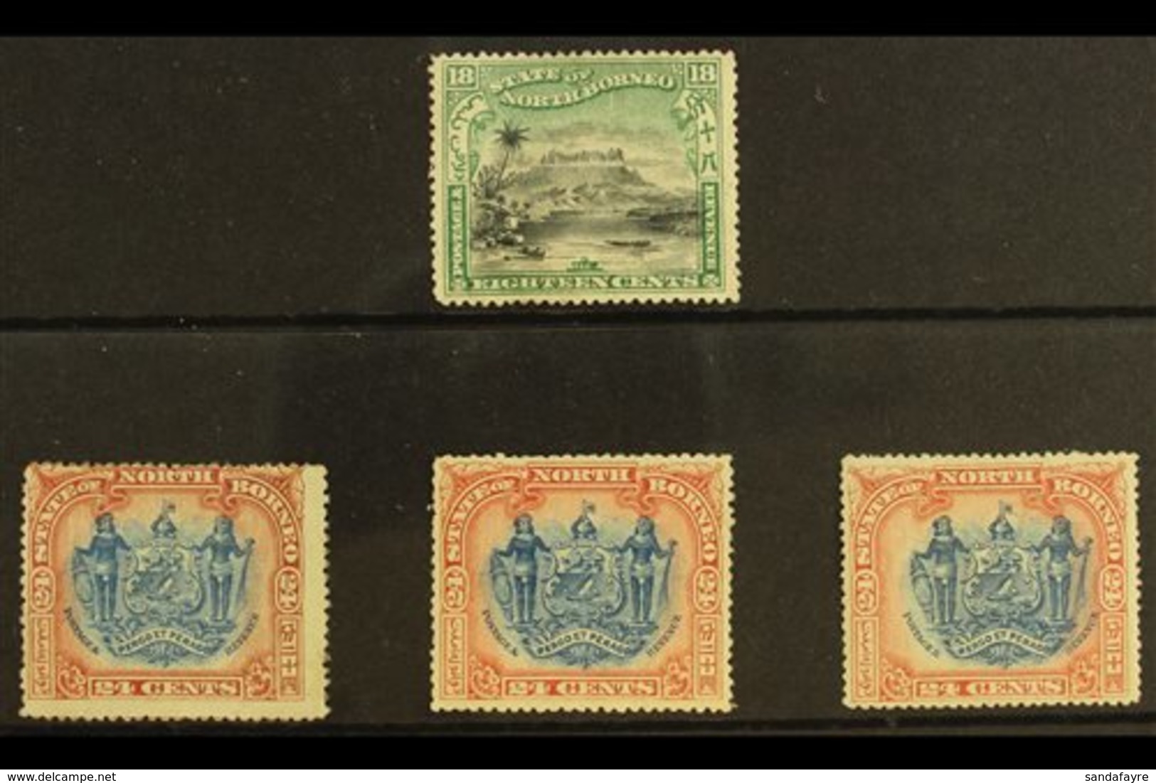 \Y 1897 CORRECTED INSCRIPTIONS\Y Mint Group With 18c Perf 14½-15, SG 110b, Plus 24c Perf 13½-14, Perf 14½-15, And Perf 1 - North Borneo (...-1963)