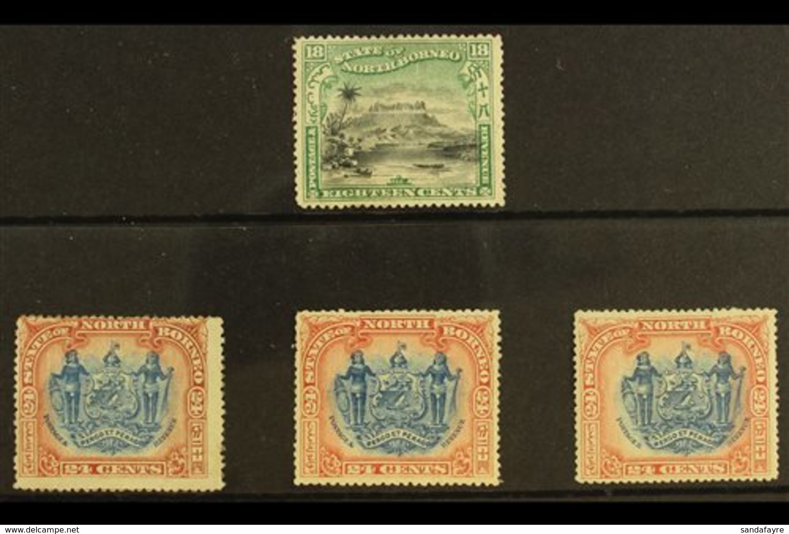 \Y 1897 CORRECTED INSCRIPTIONS\Y Mint Group With 18c Perf 14½-15, SG 110b, Plus 24c Perf 13½-14, Perf 14½-15, And Perf 1 - Bornéo Du Nord (...-1963)