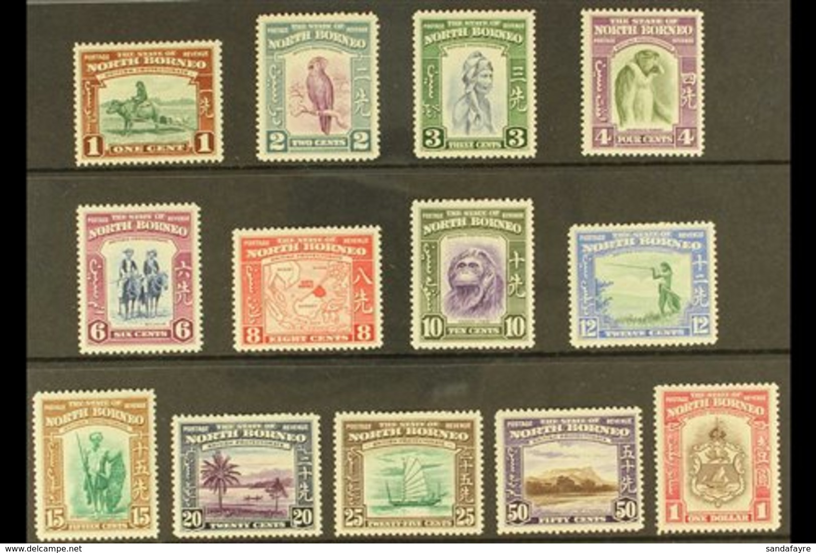 \Y 1939\Y Pictorial Definitive Set Complete To $1, SG 303/315, Mint, Mostly Fine Including The Good $1 Value. (13 Stamps - Bornéo Du Nord (...-1963)