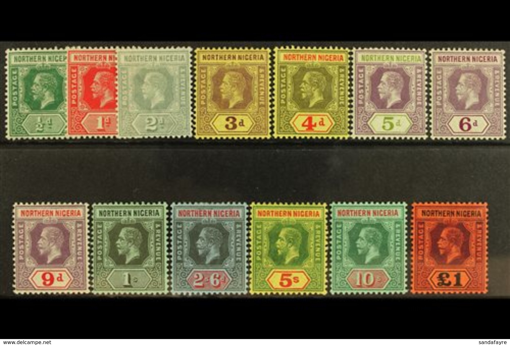 \Y 1912\Y Complete Definitive Set, SG 40/52, Fine Mint. (13 Stamps) For More Images, Please Visit Http://www.sandafayre. - Nigeria (...-1960)