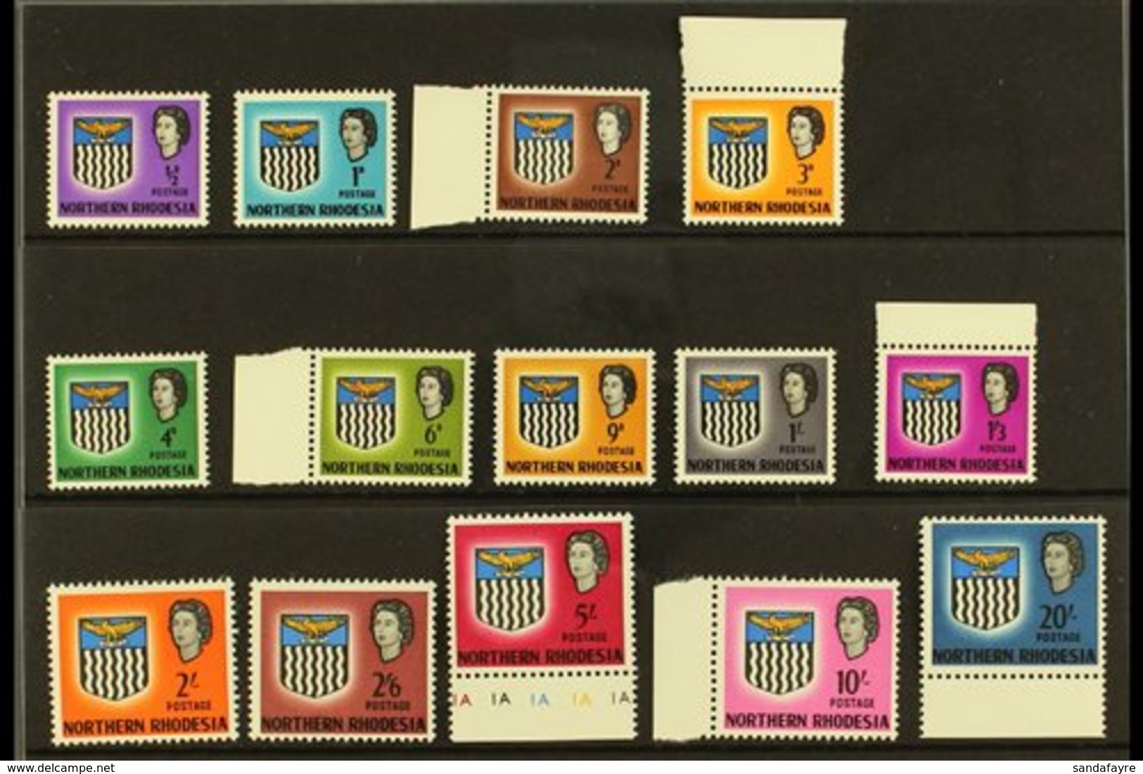 \Y 1963\Y "Arms" Definitive Set, SG 75/88, Never Hinged Mint (14 Stamps) For More Images, Please Visit Http://www.sandaf - Northern Rhodesia (...-1963)