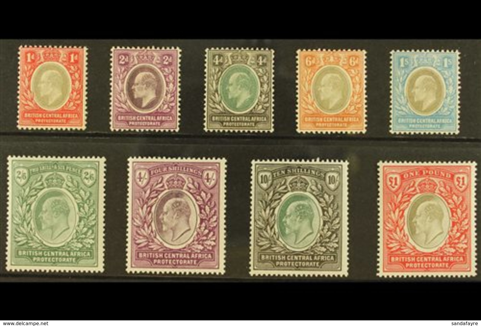 \Y 1903\Y Ed VII Set To £1 Complete, SG 59/66, Very Fine And Fresh Mint. Scarce Set. (9 Stamps) For More Images, Please  - Nyasaland (1907-1953)