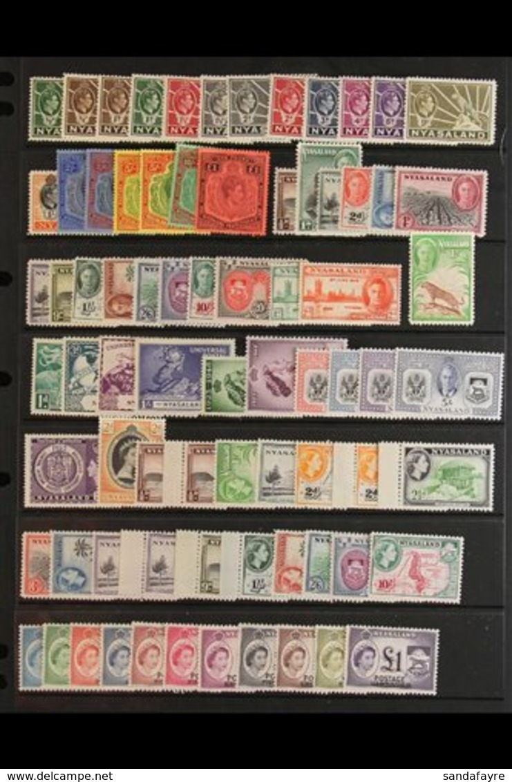 \Y 1938-64 VERY FINE MINT COLLECTION\Y Incl. 1938-44 Set With Both 5s Papers, 1945 Pictorial Set, 1948 Wedding, QE2 Comp - Nyassaland (1907-1953)