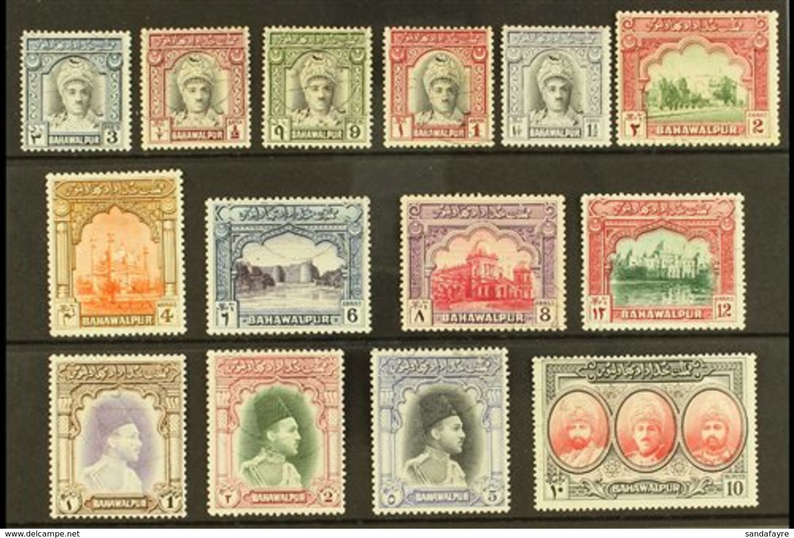 \Y 1948 (1 APR)\Y Complete Pictorial Definitive Set, SG 19/32, Very Fine Used, A Rare Set As Used. (14 Stamps) For More  - Bahawalpur