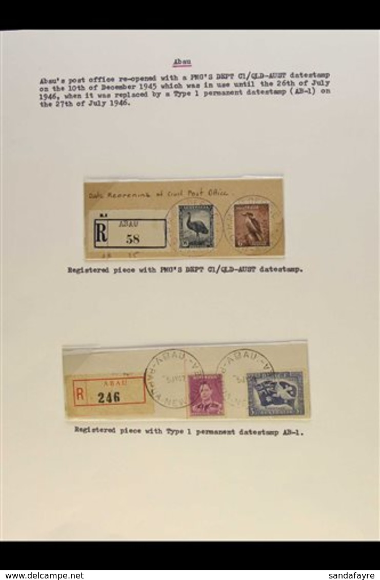 \Y AUSTRALIA USED IN:\Y A Pretty Range Of Stamps Mainly On Pieces With Clear Cds's Incl. Relief, PMS Dept, Abua, Postal  - Papua-Neuguinea