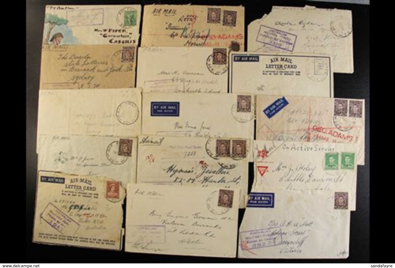 \Y WW2 AUSTRALIAN FORCES - A.I.F. FIELD P.O. DATESTAMPS\Y A Fine Collection Of Covers (couple Of Fronts) Back To Austral - Papua-Neuguinea