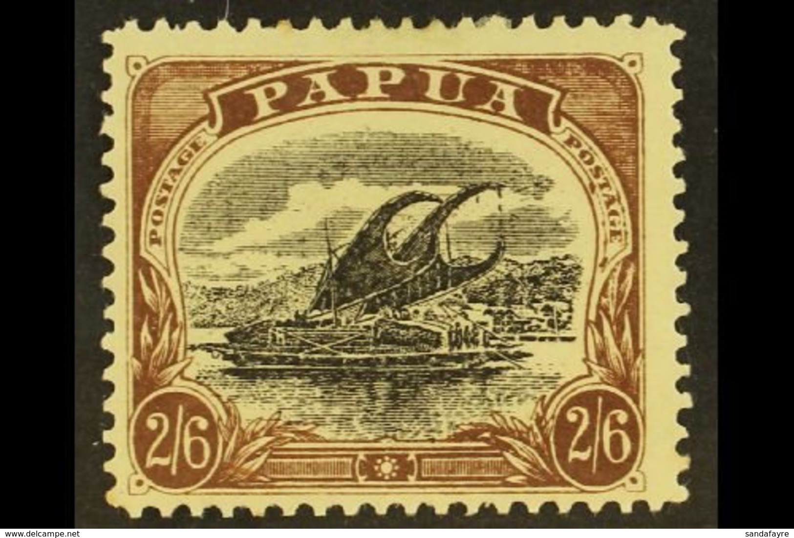 \Y 1907\Y 2s 6d Black And Chocolate, Large Papua, Wmk Sideways, SG 48, Very Fine And Fresh Mint. For More Images, Please - Papua New Guinea