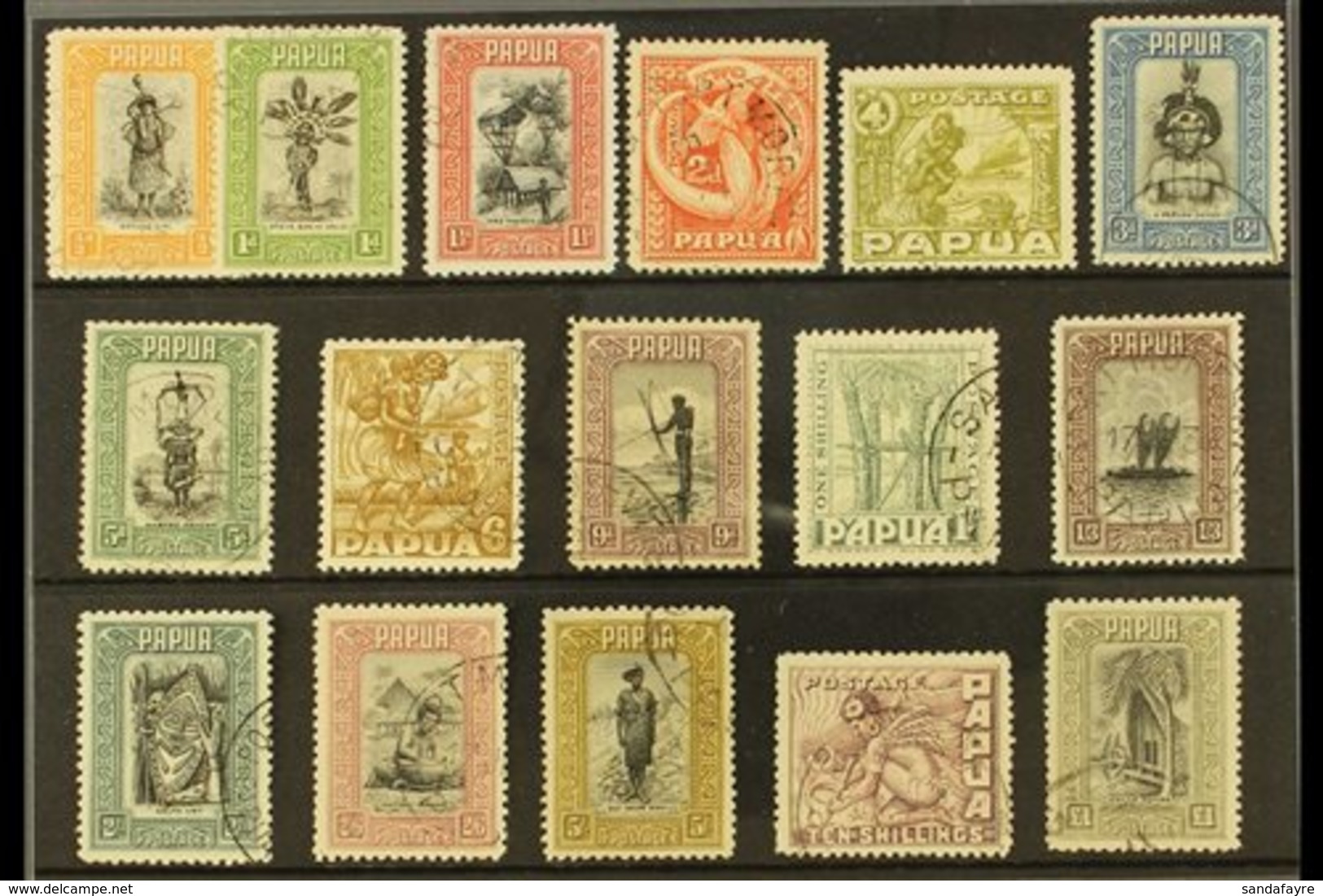 \Y 1932-40\Y Pictorials Set Complete, SG 130/145, Very Fine Used (16 Stamps) For More Images, Please Visit Http://www.sa - Papua Nuova Guinea