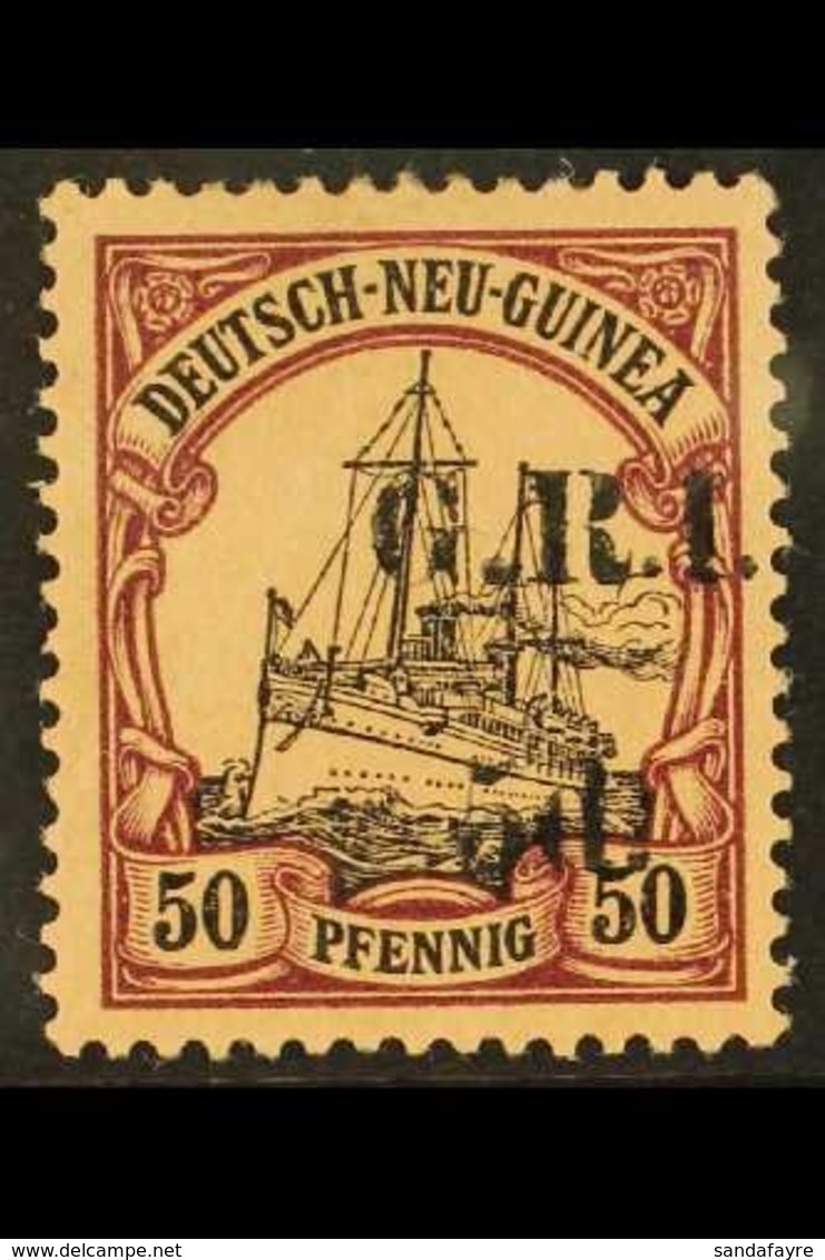 \Y 1914-15\Y 5d On 50pf Black And Purple "Yacht" Of Germany, With "G.R.I" Overprint, SG 25, Very Fine Mint. For More Ima - Papua New Guinea