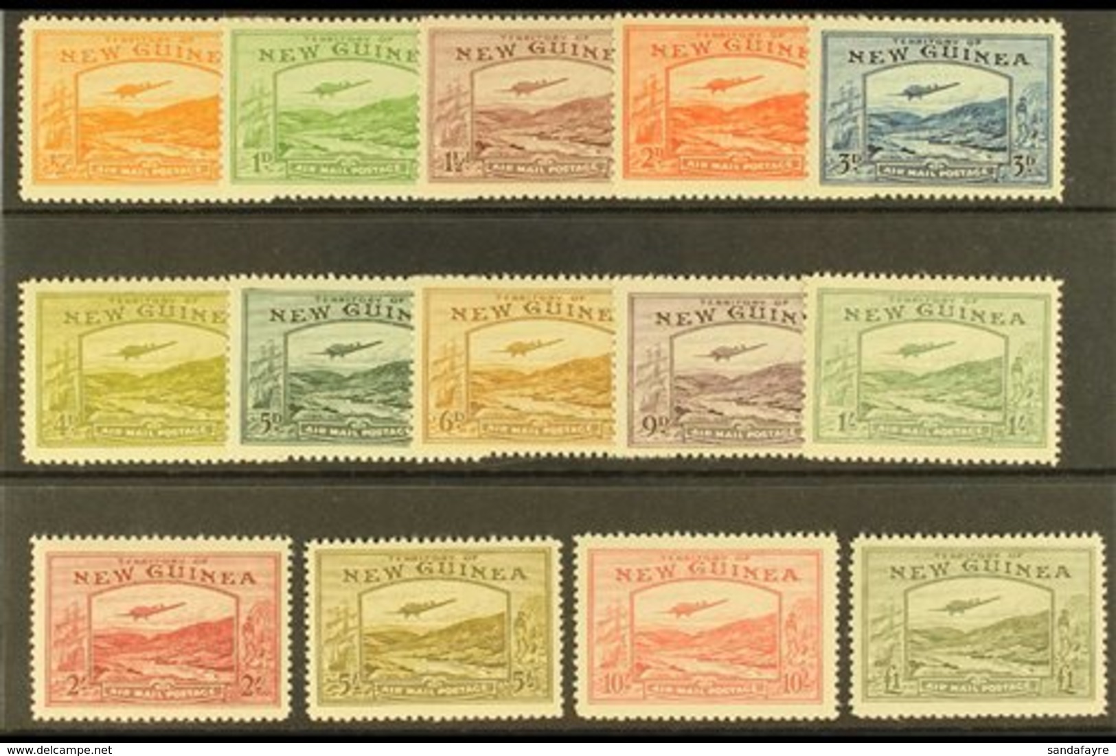 \Y 1939\Y Goldfields Airmail Postage Set Complete, SG 212/25, Never Hinged Mint, Rare In This Condition (14 Stamps) For  - Papua-Neuguinea